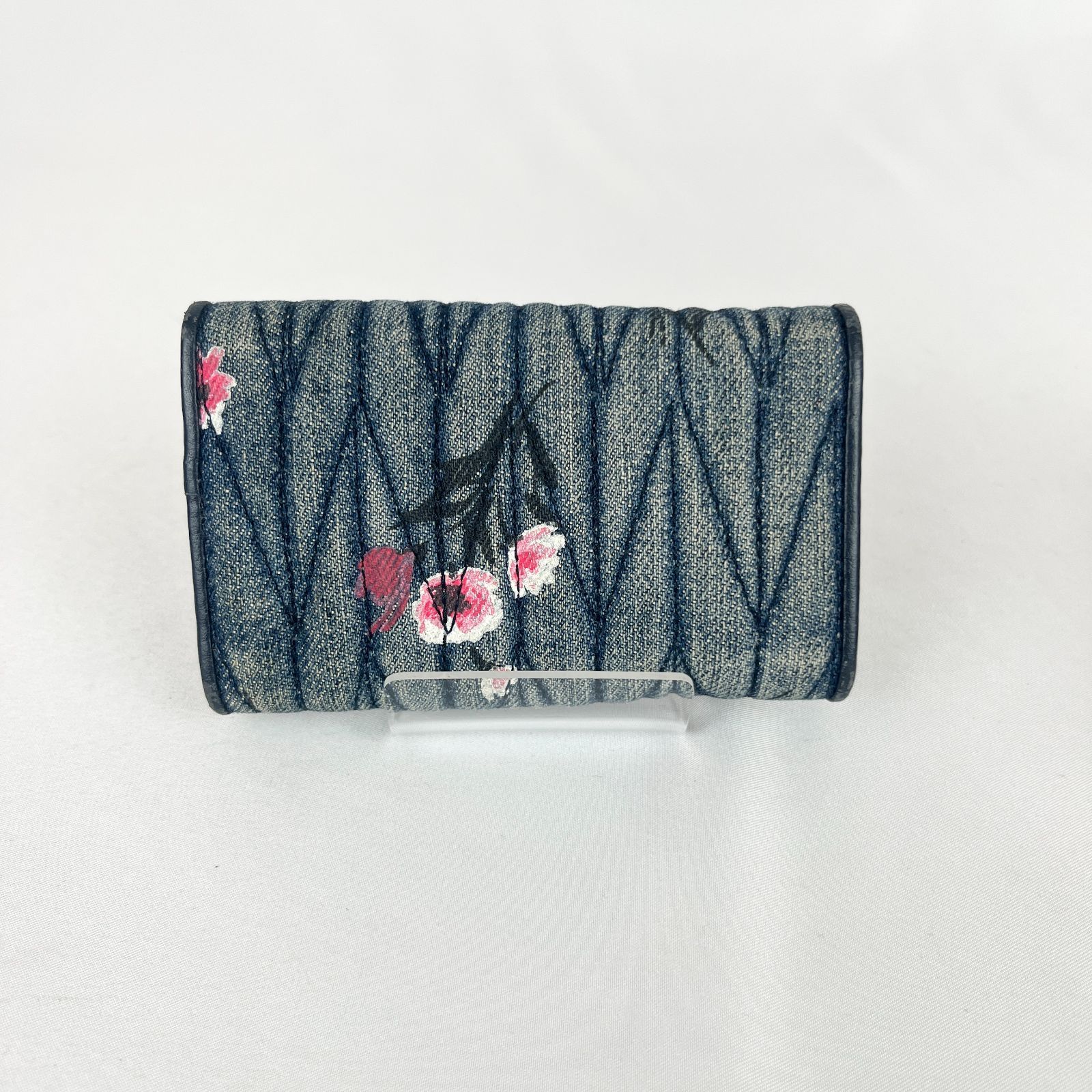 MIU ミュウミュウ 5 PG 222 デニム キーケース フラワー