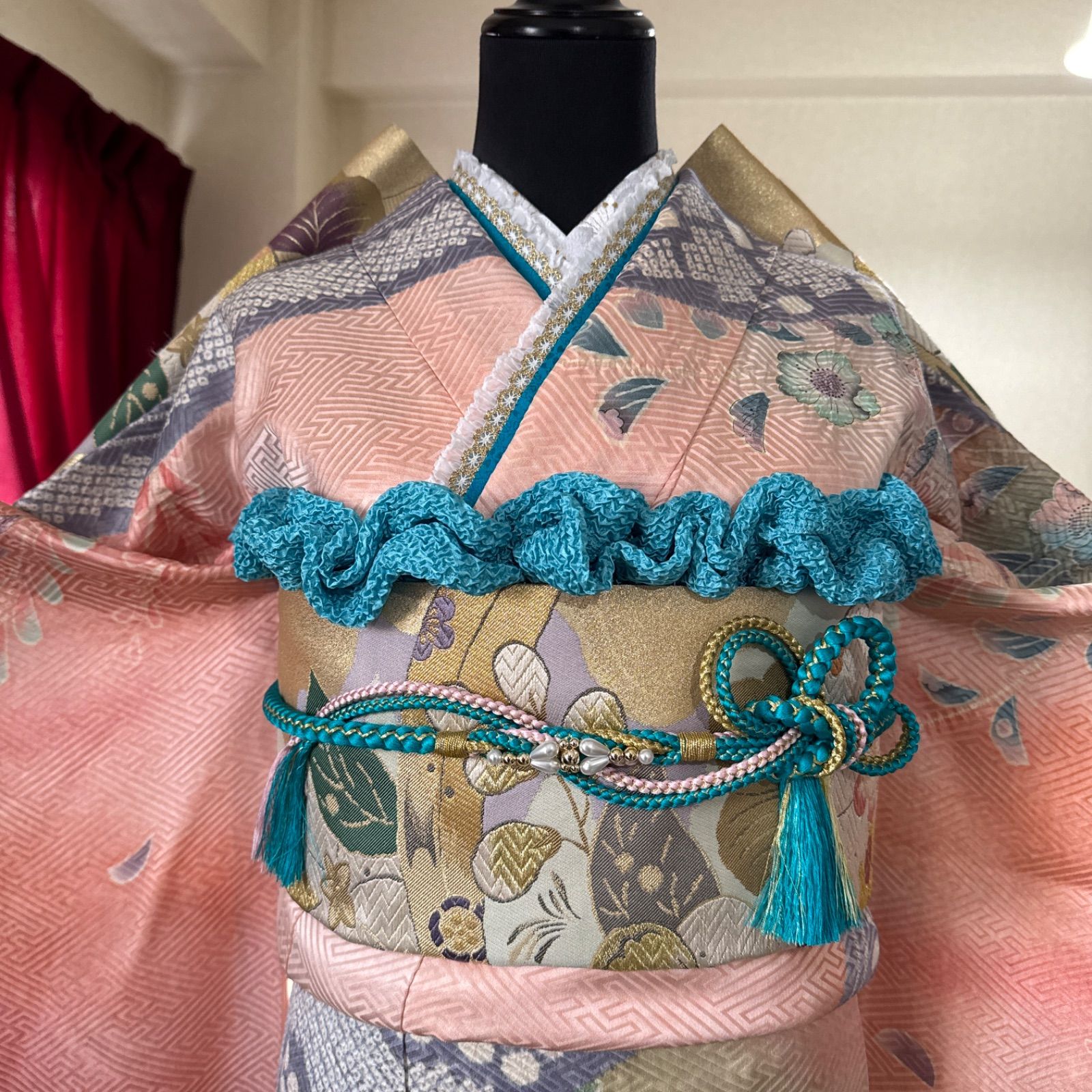 豪華振袖フルセット(6点)・袋帯・半衿・重ね衿・帯揚げ・帯締め