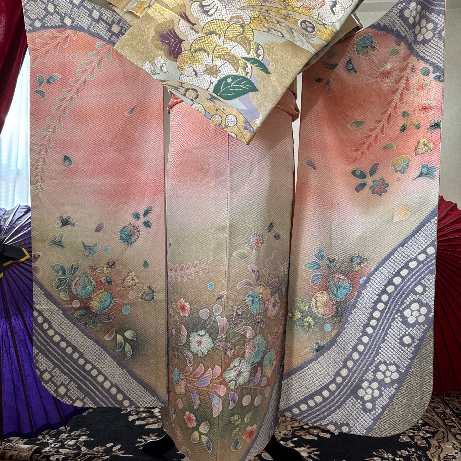 豪華振袖フルセット(6点)・袋帯・半衿・重ね衿・帯揚げ・帯締め