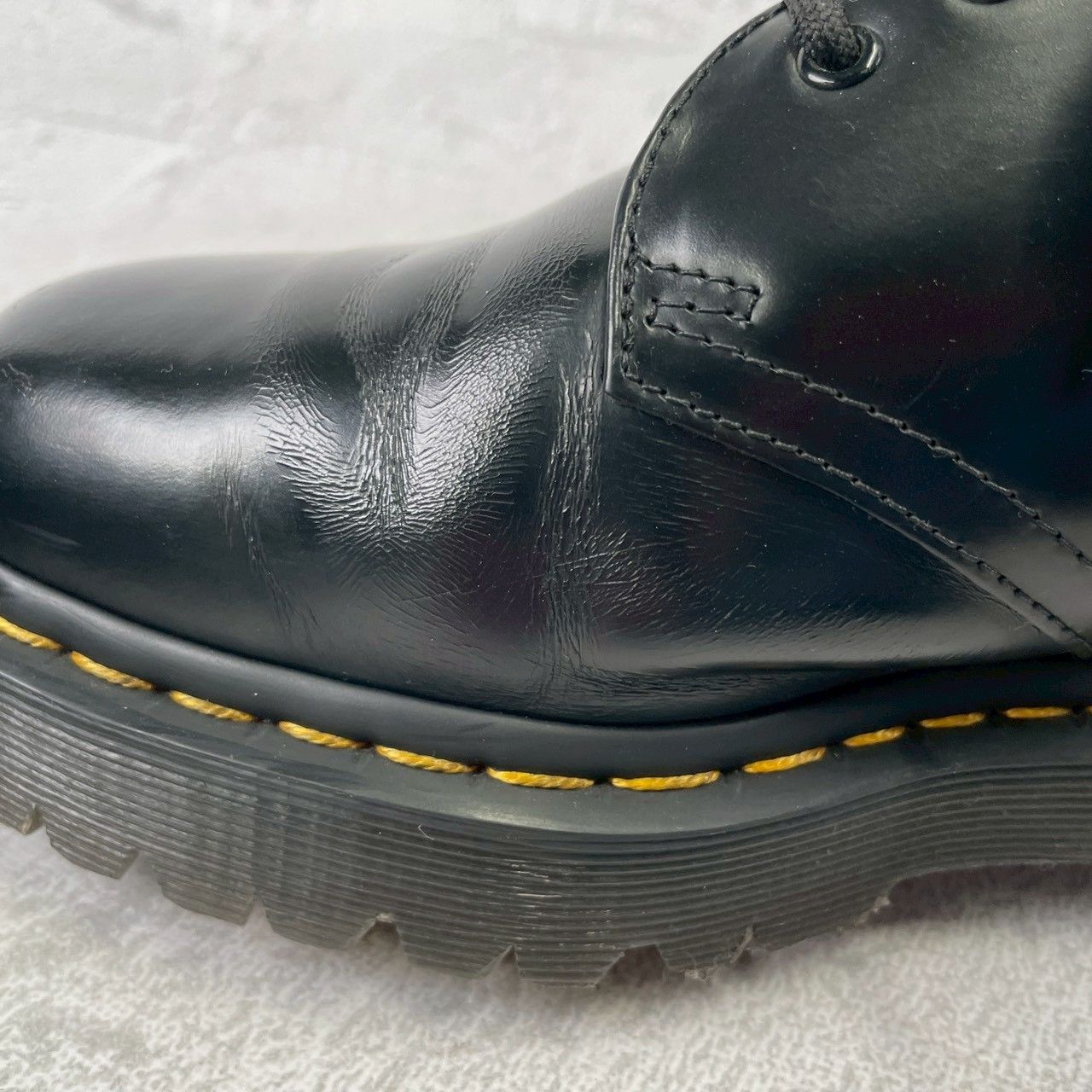  Dr.Martens ドクターマーチン 21084 厚底 3ホール プレーン 外羽根 黒 ブラック UK 7 26.0 cm W 3439 ローファー ブーツ 革靴