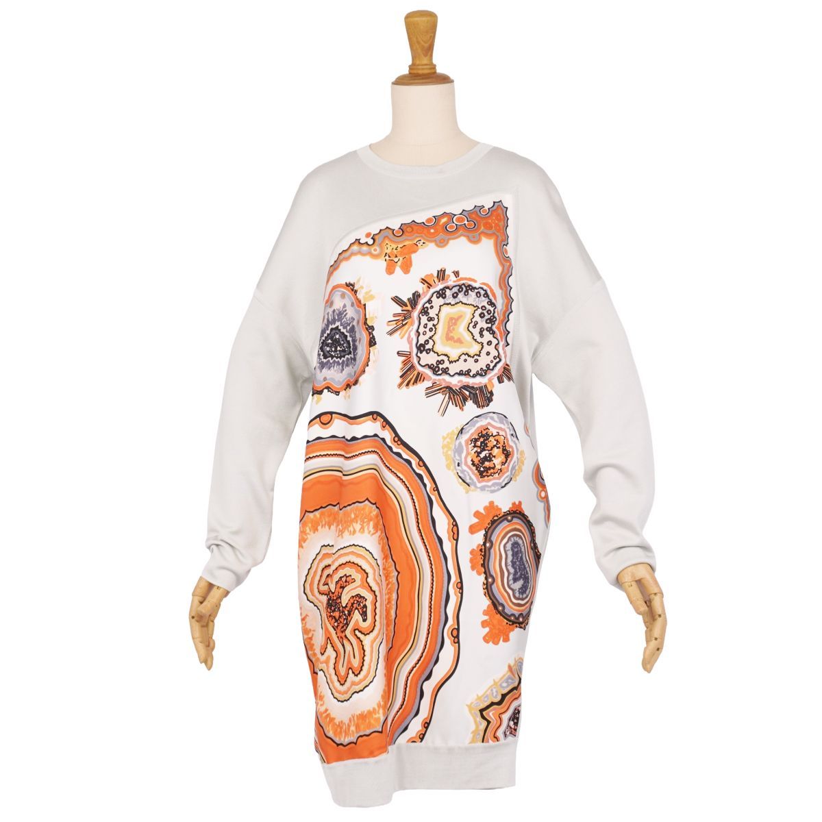 極美品 エルメス HERMES ワンピース 19SS 総柄 ツイルレーヌ シルク