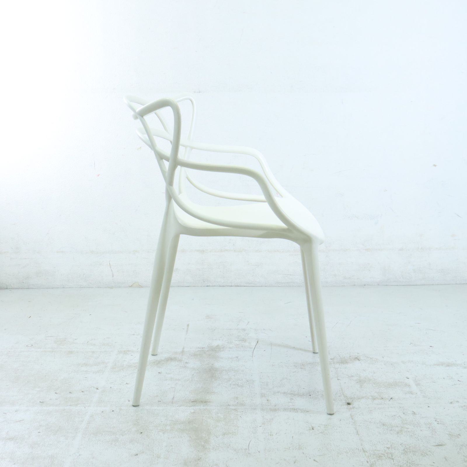 椅子・チェア Kartell風 マスターズチェア 2脚セット 白 リプロダクト