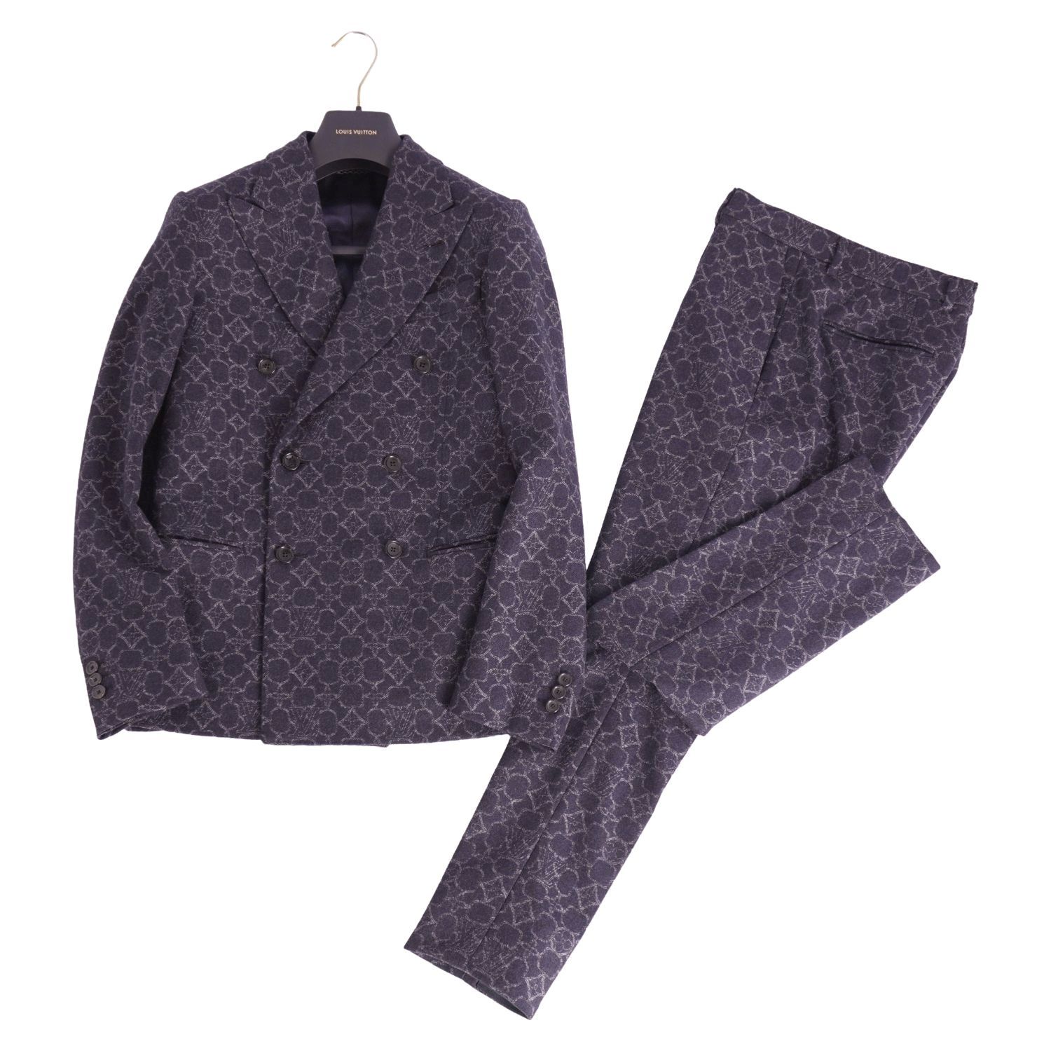 【極美品】LOUIS VUITTON スーツ セットアップ 総裏 ロゴ 紺 50 極美品 ルイヴィトン LOUIS VUITTON 22年 セットアップ スーツ - メルカリ