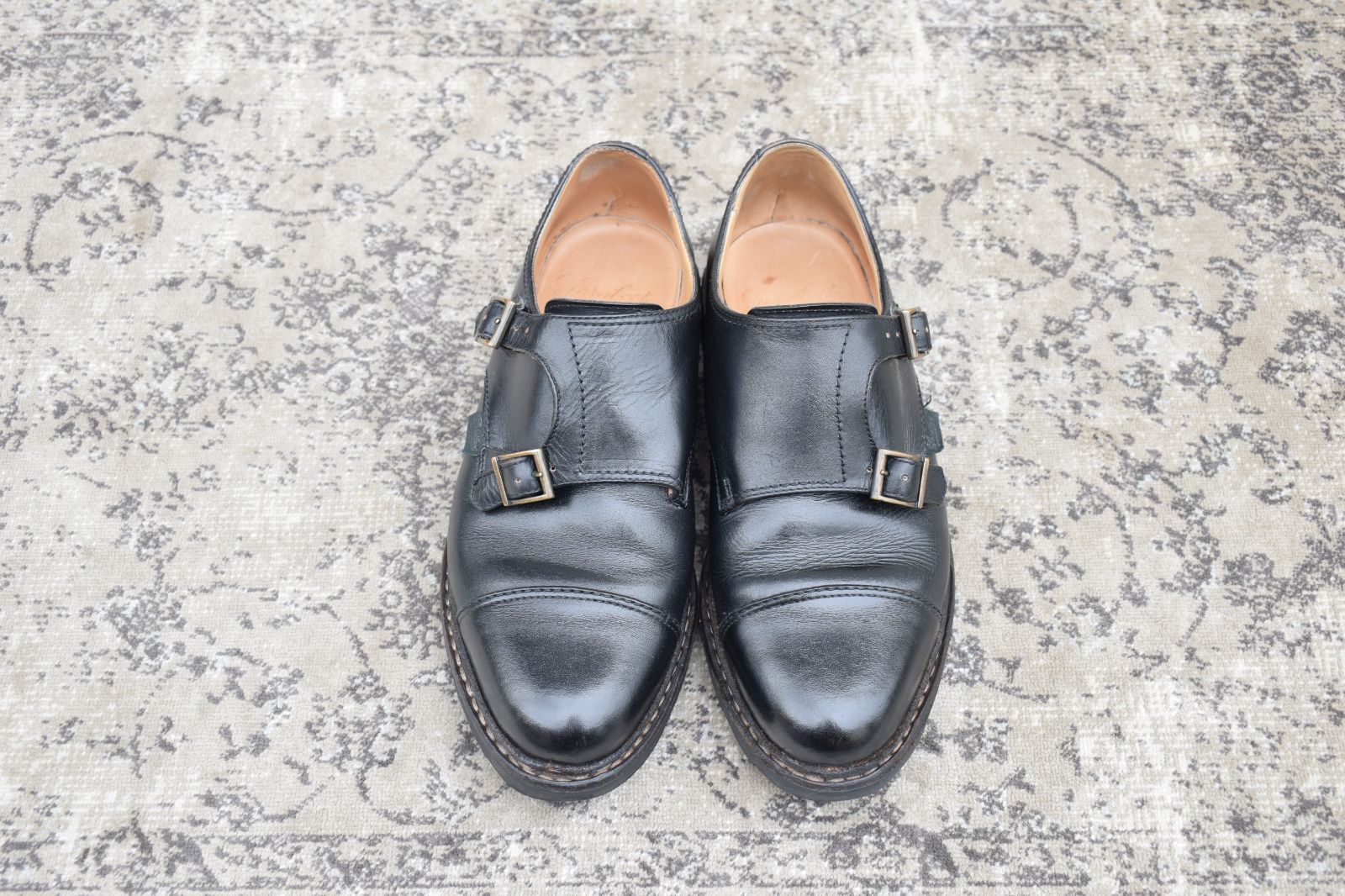 Paraboot パラブーツ WILLIAM ウィリアム ダブルモンク ストレート 黒 ブラック UK 5.5 24 cm W 3440