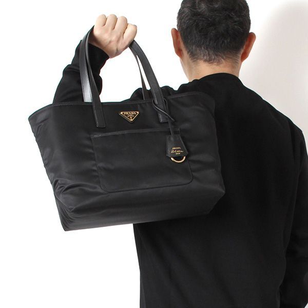 25 AWモデル プラダ PRADA メンズ Re Edition 1978 Nylon x サフィアーノレザー トートバッグ NERO 1 BG 555 R 064 F 0002 2025 26 AW m bag