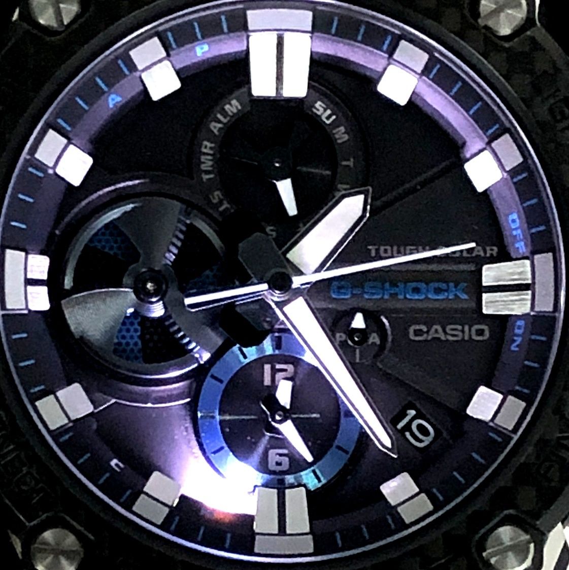  G SHOCK ジーショック GST B 100 XA 1 A STEEL カーボンベゼル タフソーラー Bluetooth搭載 LED アナログ 2017年 発売 腕時計(クォーツ) 腕時計(アナログ)