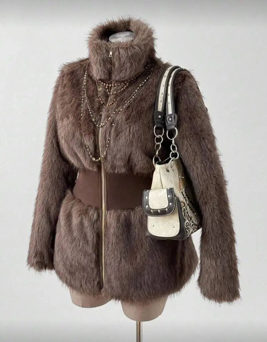 ブラウン ファー ジャケット ギャル PLUS オーバーサイズ フリース