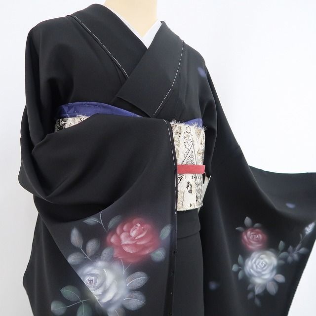 ❁tomihisa❁美品 濡れ描き友禅作家 高橋峰陵 落款“色褪せぬ華…薔薇を