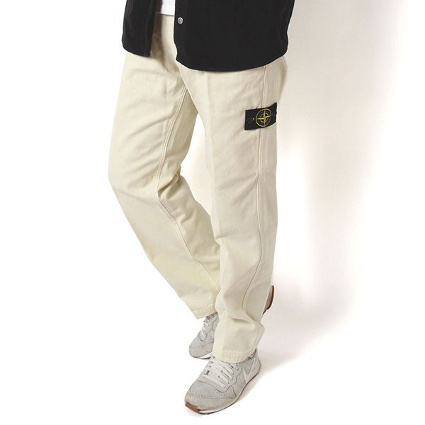 25 AWモデル ストーンアイランド STONE ISLAND バッジワッペン付き ワークパンツ TYPE LO V 0193 IVORY S 0184 2025 26 AW