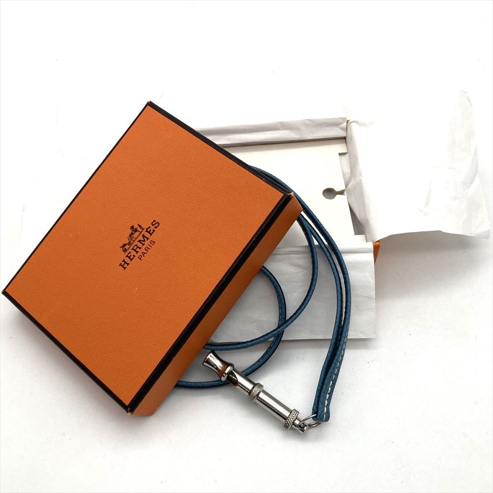新品未使用 HERMES シフレ メタル レザー ドッグホイッスル ネックレス エルメス HERMES シフレ ドッグホイッスル ネックレス レザー メタル