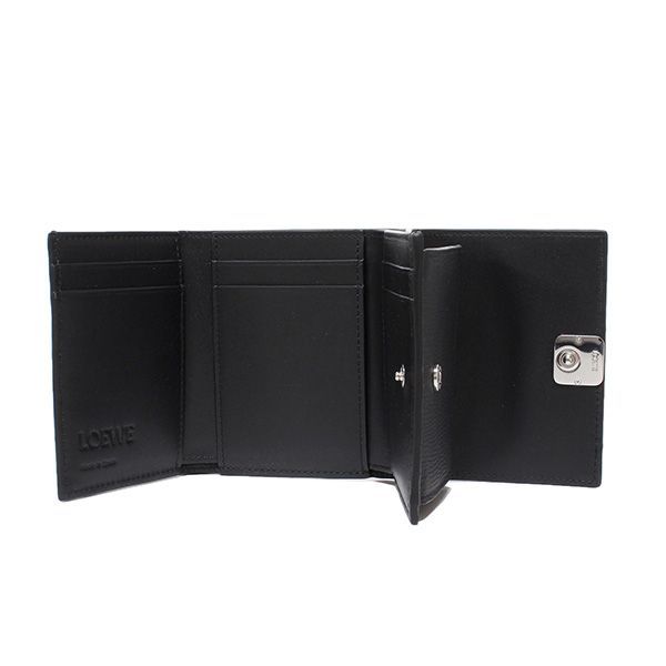 LOEWE アナグラム ブラック 三つ折り財布 LOEWE（ロエベ） 3つ折り財布 パファー アナグラム トライフォールド
