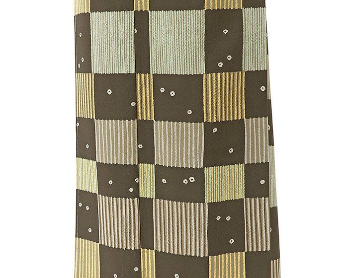 小紋 未使用 正絹 格子 縞 身丈159.5cm 裄丈64cm 小紋 未着用 美品