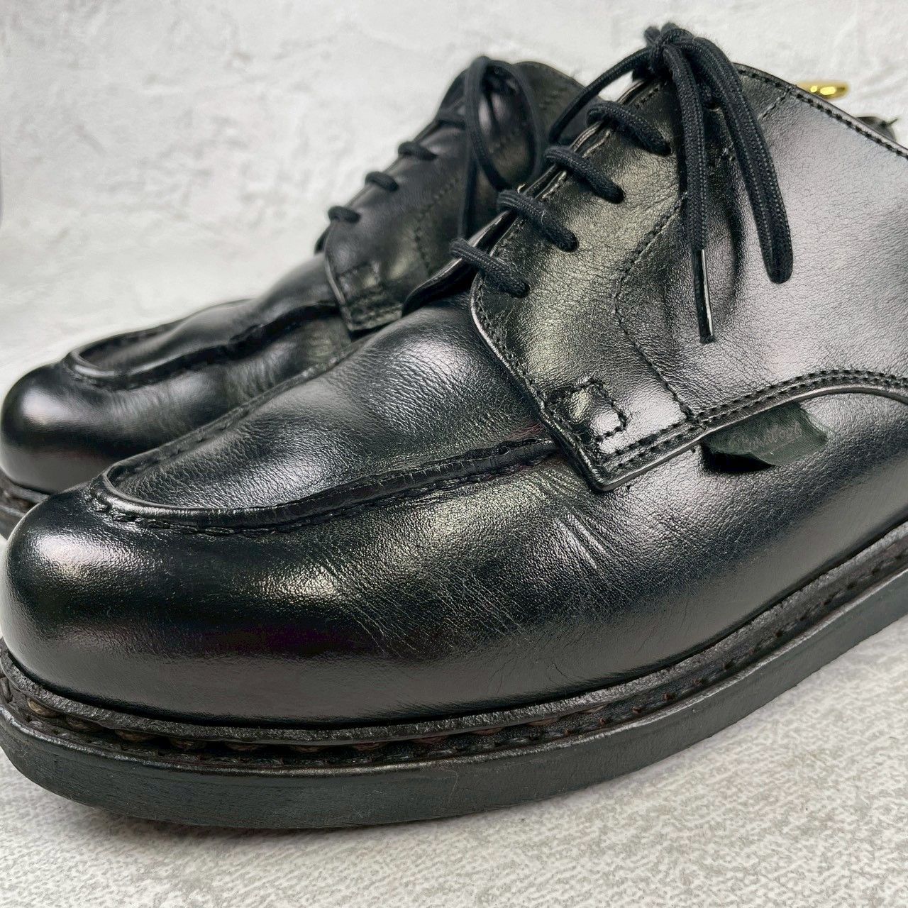 染め替え Paraboot パラブーツ シャンボード Uチップ 外羽根 黒 ブラック UK 7 25 5 cm W 3441 ドレス ビジネスシューズ ブーツ 革靴