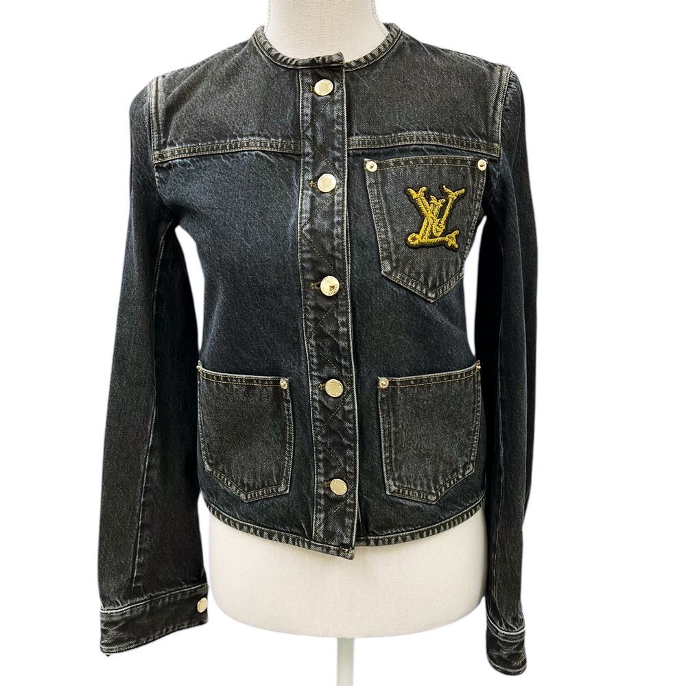 【美品】Louis Vuitton デニムジャケット 34 LOUIS VUITTON【ルイ・ヴィトン】1AHHS4 ノーティカルLVパッチデニム