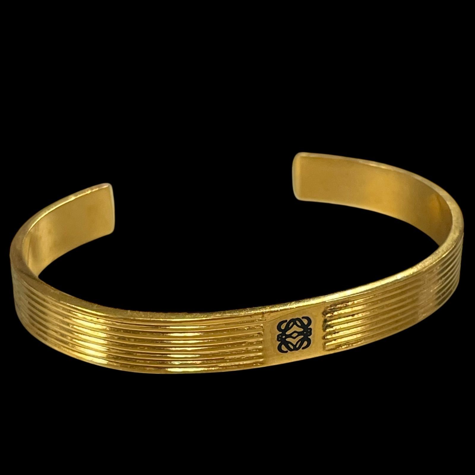 希少 LOEWE ロエベ アナグラムロゴ ゴールド バングル ブレスレット