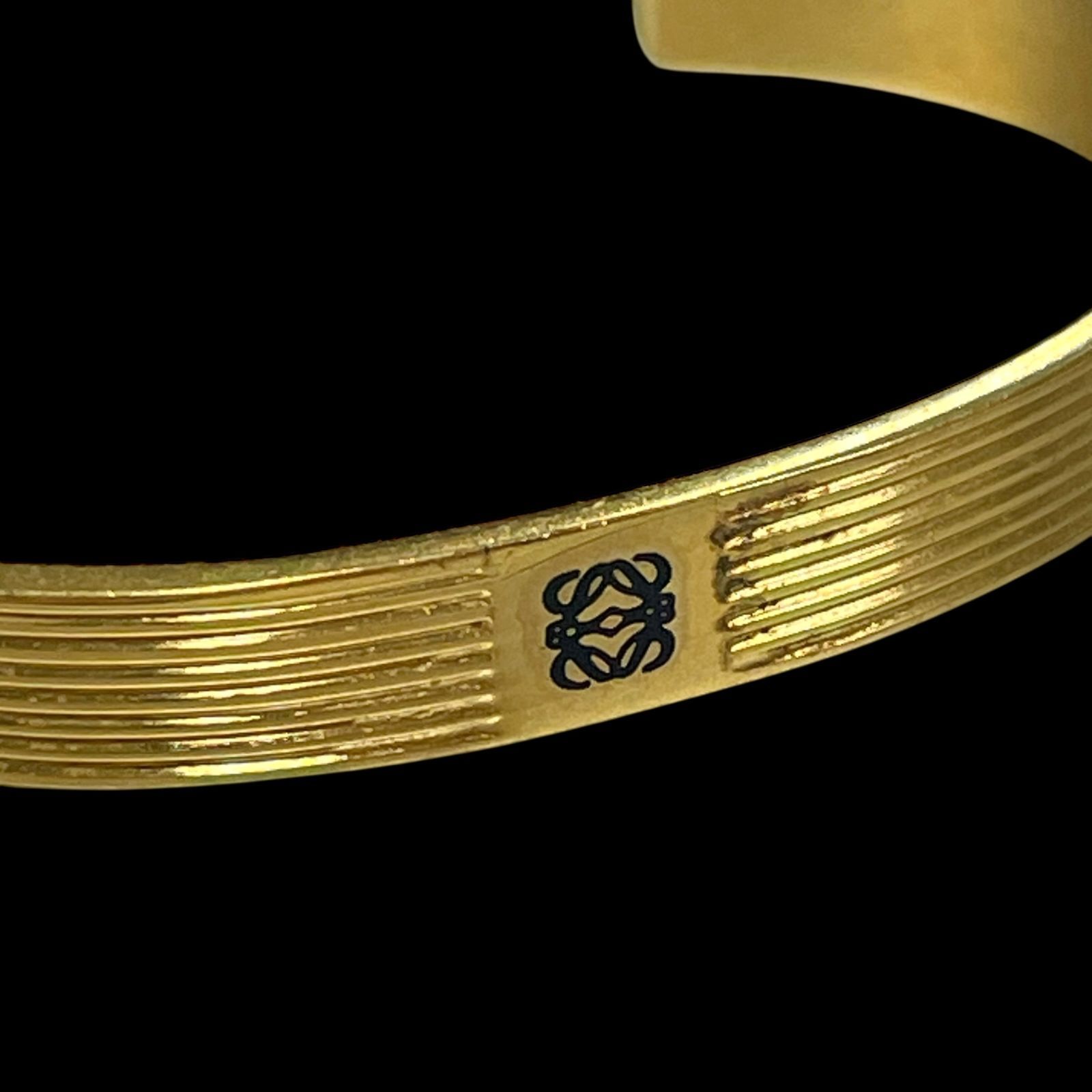 LOEWE ロエベ アナグラムロゴ ゴールド バングル ブレスレット ヴィンテージ スペイン製 ジュエリー