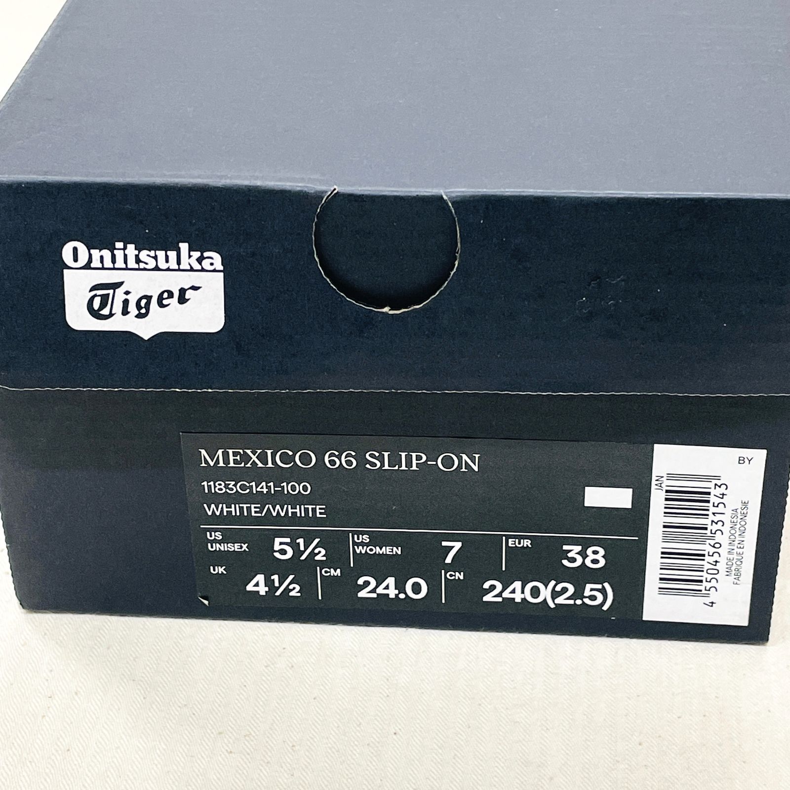  Onitsuka Tiger オニツカタイガー MEXICO 66 SLIP-ON スリッポン スニーカー 24㎝ WHT 白 スリッポン 靴