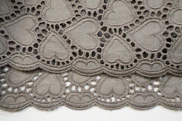  M S GRACY ハート柄 刺繍 レース ワンピース サイズ40 ブラウン フ ドレス エムズグレイシー G 114 半袖 ひざ丈ワンピース