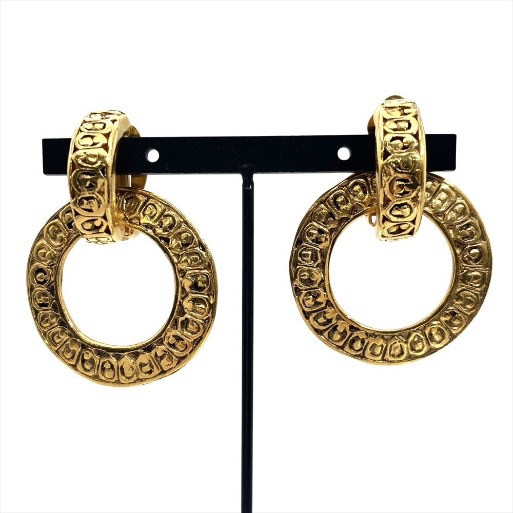 シャネル CHANEL フープ イヤリング メタル ゴールド サークル レディース