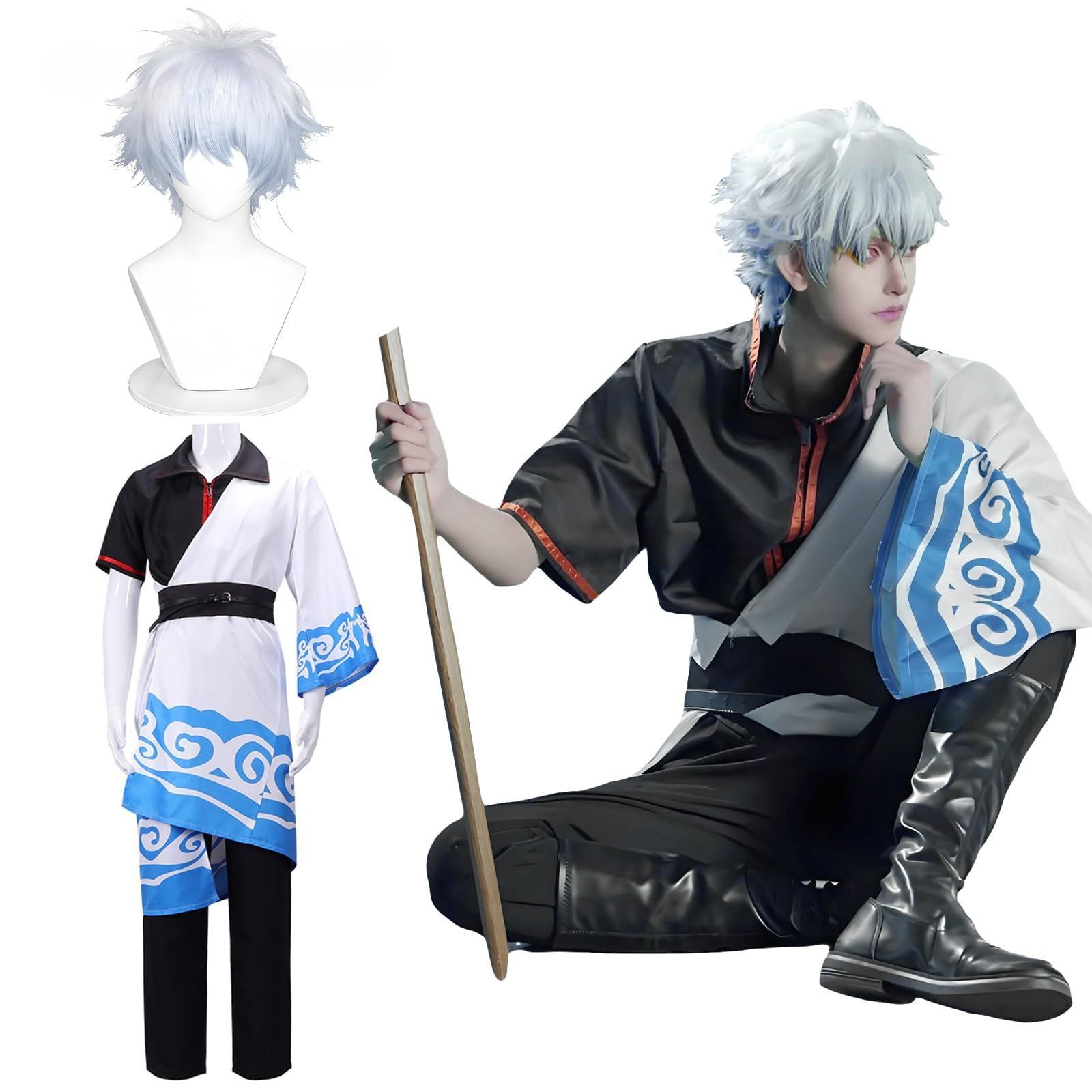 [神併良品] 銀魂 コスプレ ウィッグ付き L 神併良品] 銀魂 コスプレ ウィッグ付き XLサイズ 坂田銀時 コスプレ