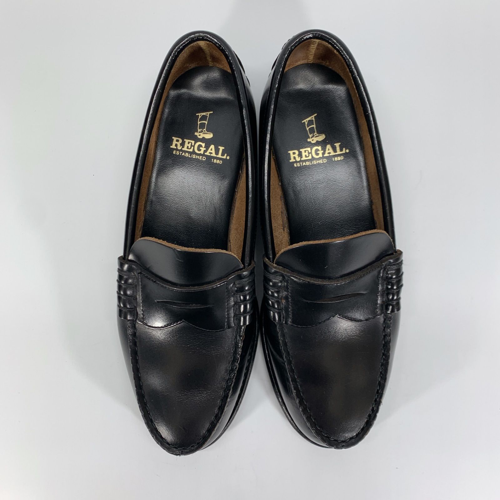 美品◯ REGAL リーガル コインローファー 2177 ブラック 23.5 黒 