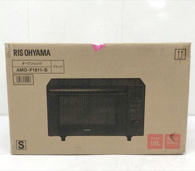 E 0567 オーブンレンジ 18 L 製 ヘルツフリー レンジ 600 W オーブン 200℃ 自動メニュー11種 トースト アイリスオーヤマ AMO F 1811 B