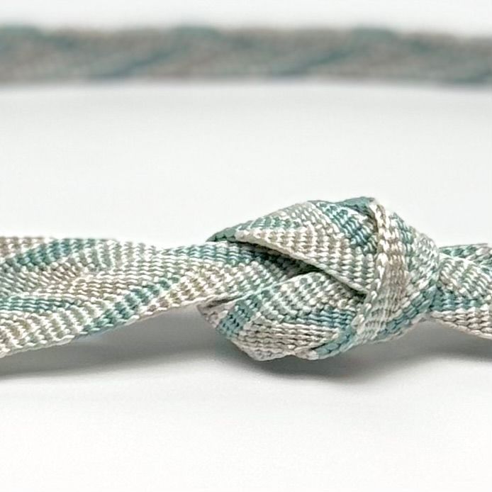 帯締め 渡敬 笹浪組 三色銀糸入 木ノ葉 より房 0284