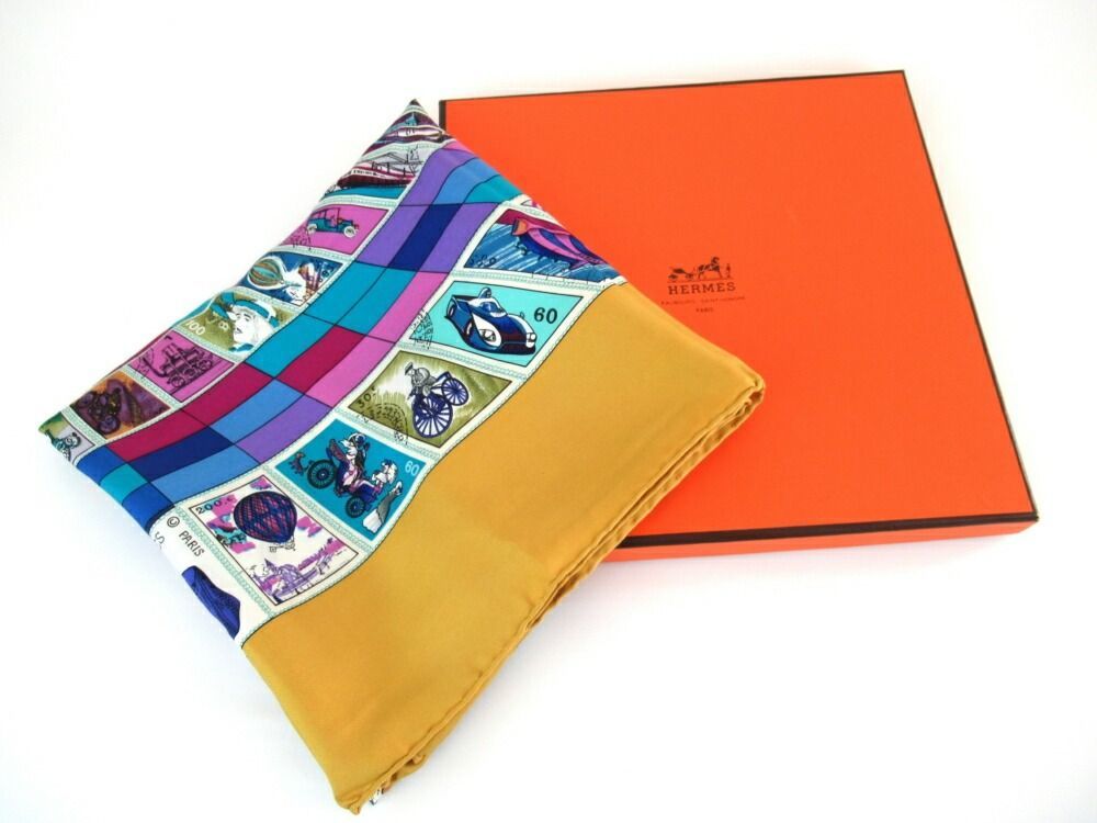 HERMES エルメス 切手柄 カレ90 正方形 スカーフ レディース 婦人 女性 rk 9307