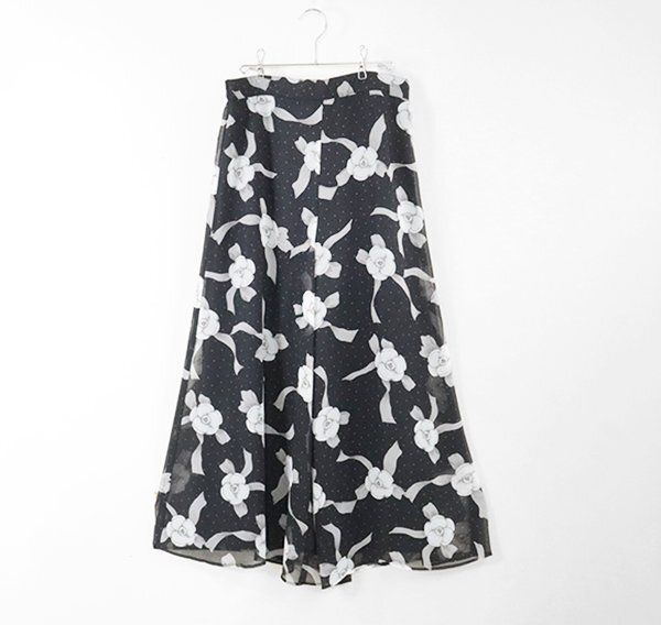 M'S GRACY ◇ 本物 カメリアリボン ドット柄 シアー ワイドパンツ