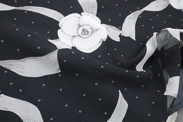 M'S GRACY ◇ 本物 カメリアリボン ドット柄 シアー ワイドパンツ