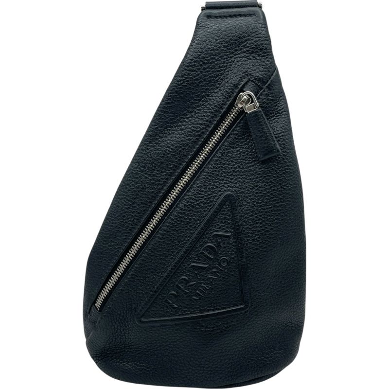 プラダ PRADA ボディバッグ ブラック SV金具 レザー メンズ
