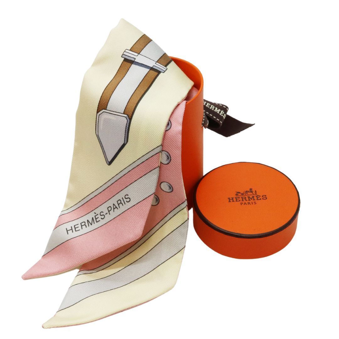 HERMES エルメス ツイリー グラン トゥラララ ローズプードル|ジョーヌベール|グリペール シルク ユニセックス ♥品 WA-21745