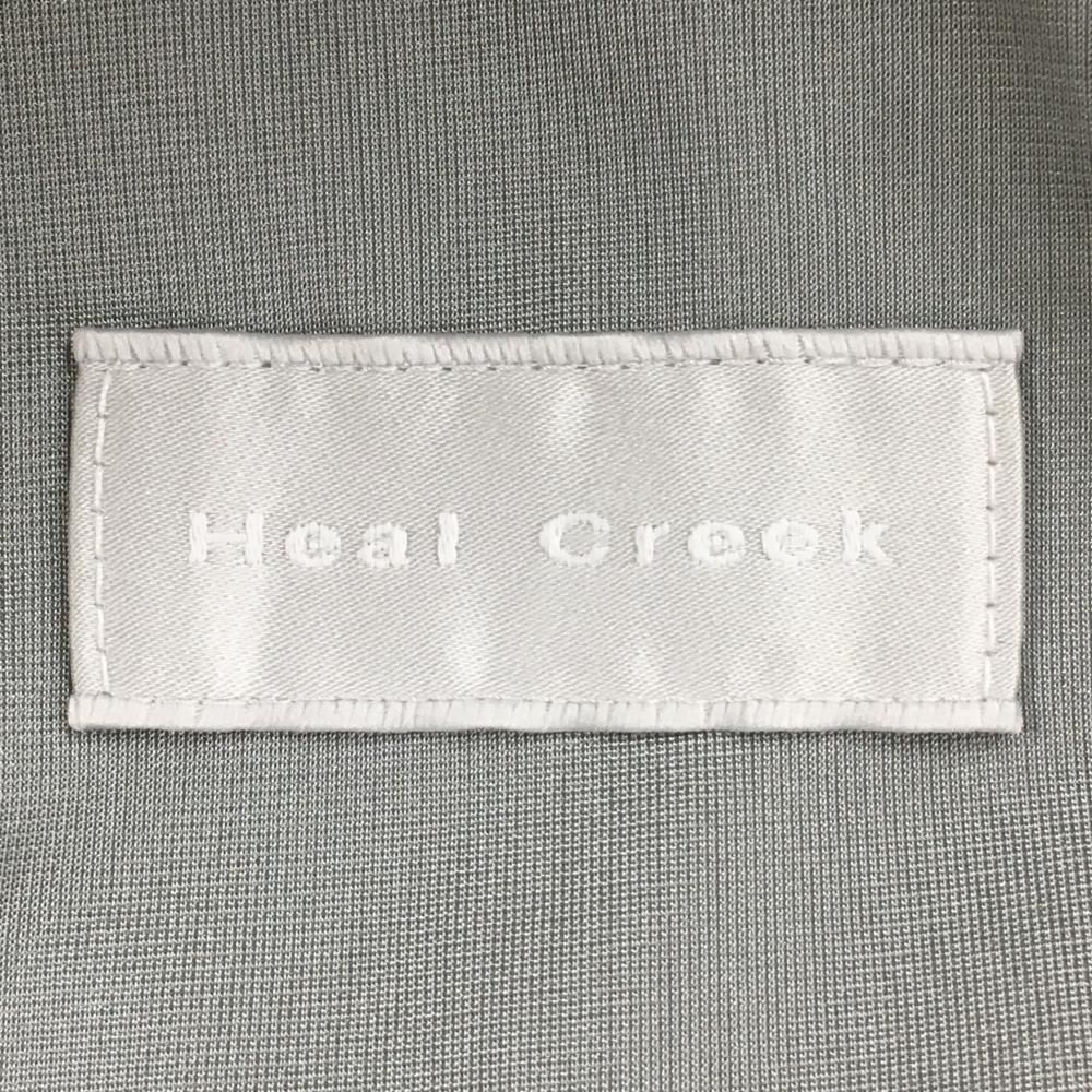 ヒールクリーク★ゴルフパンツ 40 ストライプ柄 薄グレー★新品タグ付 超美品】ヒールクリーク パンツ ライトグレー ナイロン ストレッチ