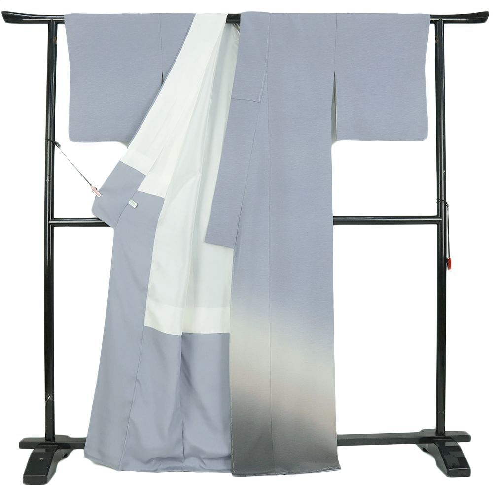 訪問着 正絹 ブルーグレー ぼかし 身丈172 cm 裄68 TLサイズ 大きいサイズ 仕立て上がり フォーマル 礼装用 卒業式 No.i 3-0964