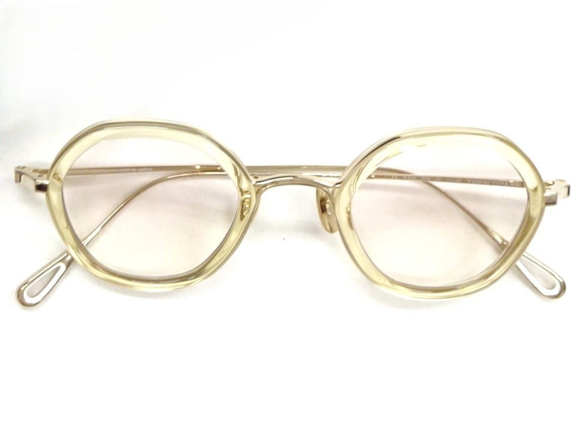 YUICHI TOYAMA. ユウイチ トヤマ. U-142 メガネ V.Reich V.ライヒ ヘキサゴン 24 SS 2025 03 シャンパンゴールド ヴィンテージクリア