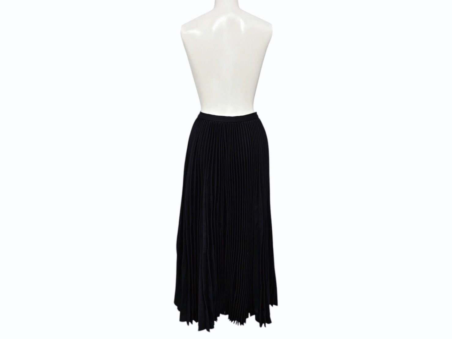Christian Dior クリスチャンディオール プリーツ ロングスカート ブラック レーヨン シルク サイズ36 4 b 008817