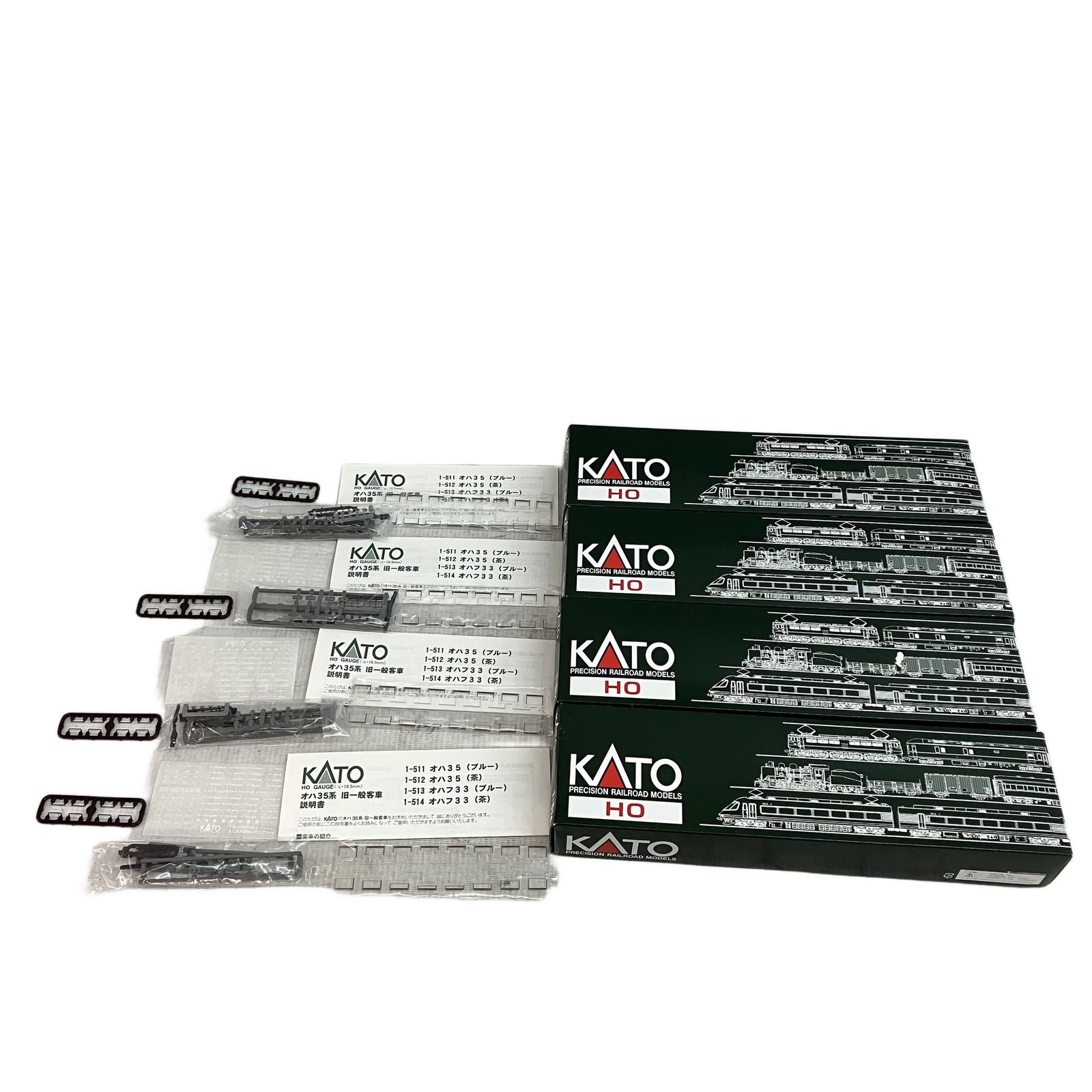 KATO 1 514 オハフ33 茶色 客車 4両セット 鉄道模型 HOゲージ カトー