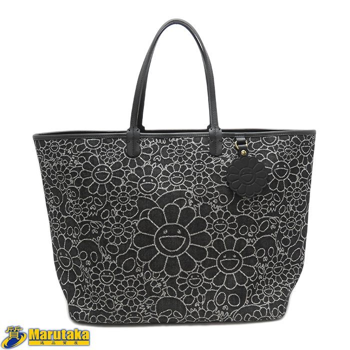 村上隆 カイカイキキ トートバッグ フラワー スカル デニム ラージ モノクロ ドクロ Takashi Murakami kaikai kiki 質屋 丸高 ブランド 25-94-1