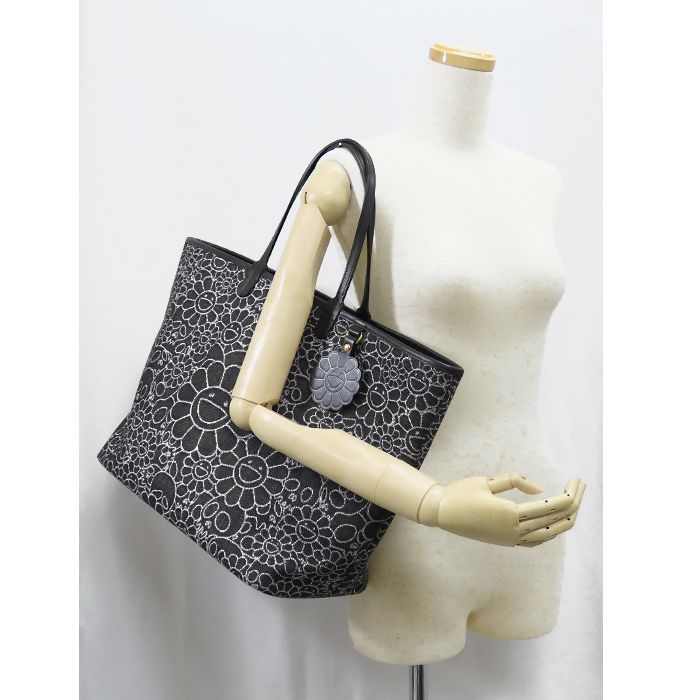 村上隆 カイカイキキ トートバッグ】フラワー スカル デニム ラージ