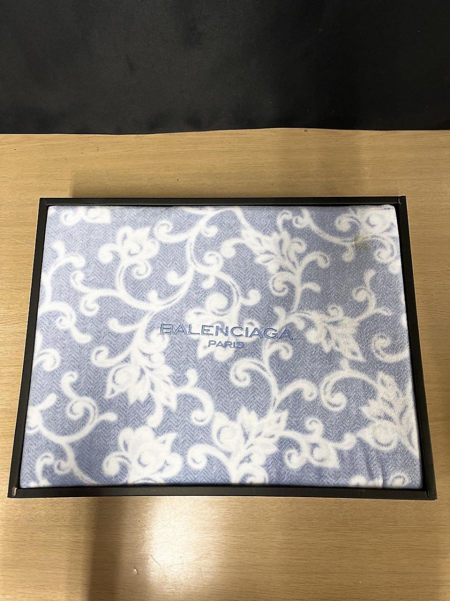未使用】 BALENCIAGA PARIS バレンシアガ 綿毛布 シングル 140×200
