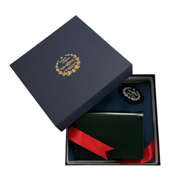 アトリエヒロ Atelier HIRO コードバン ノンステッチ 名刺入れ AH 051 ハンターグリーン