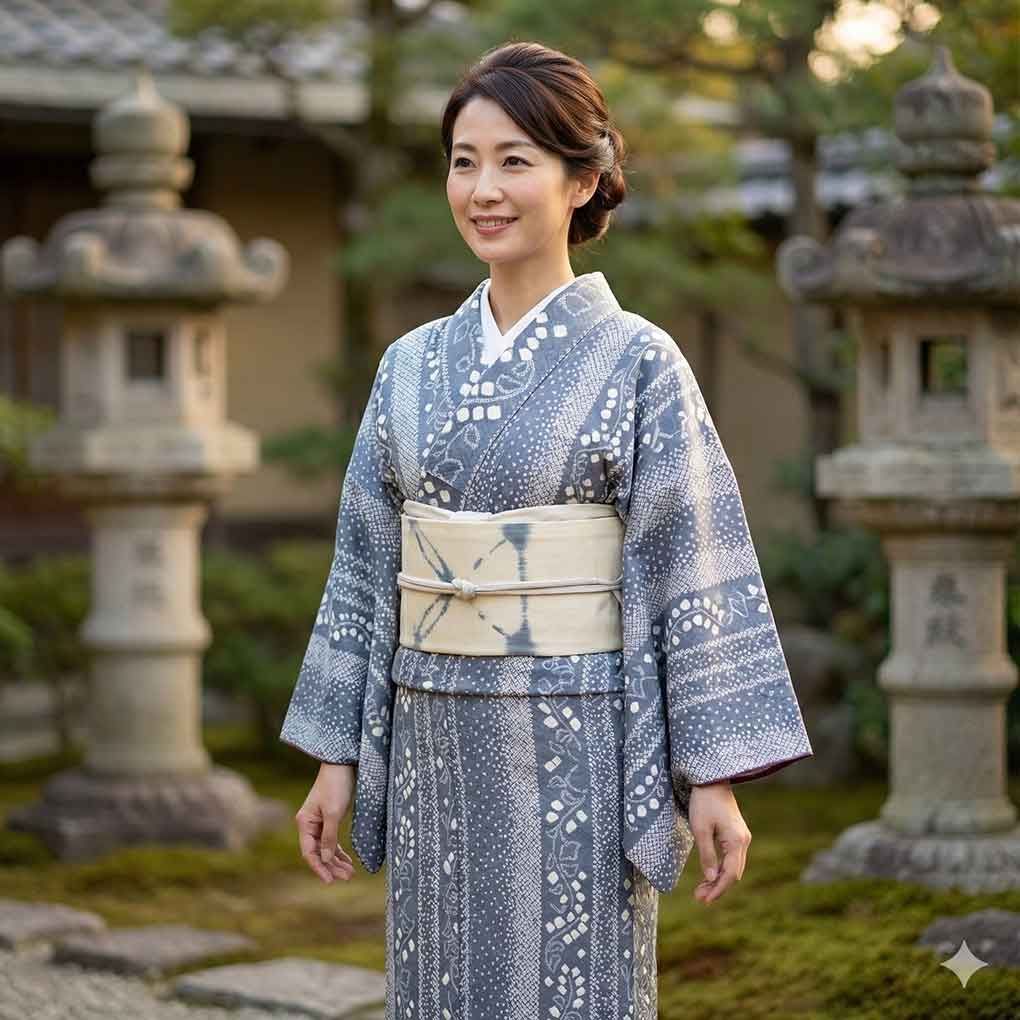 小紋 身丈161cm 裄67cm 前幅24cm 後幅30cm 袖丈49cm 袖幅34cm