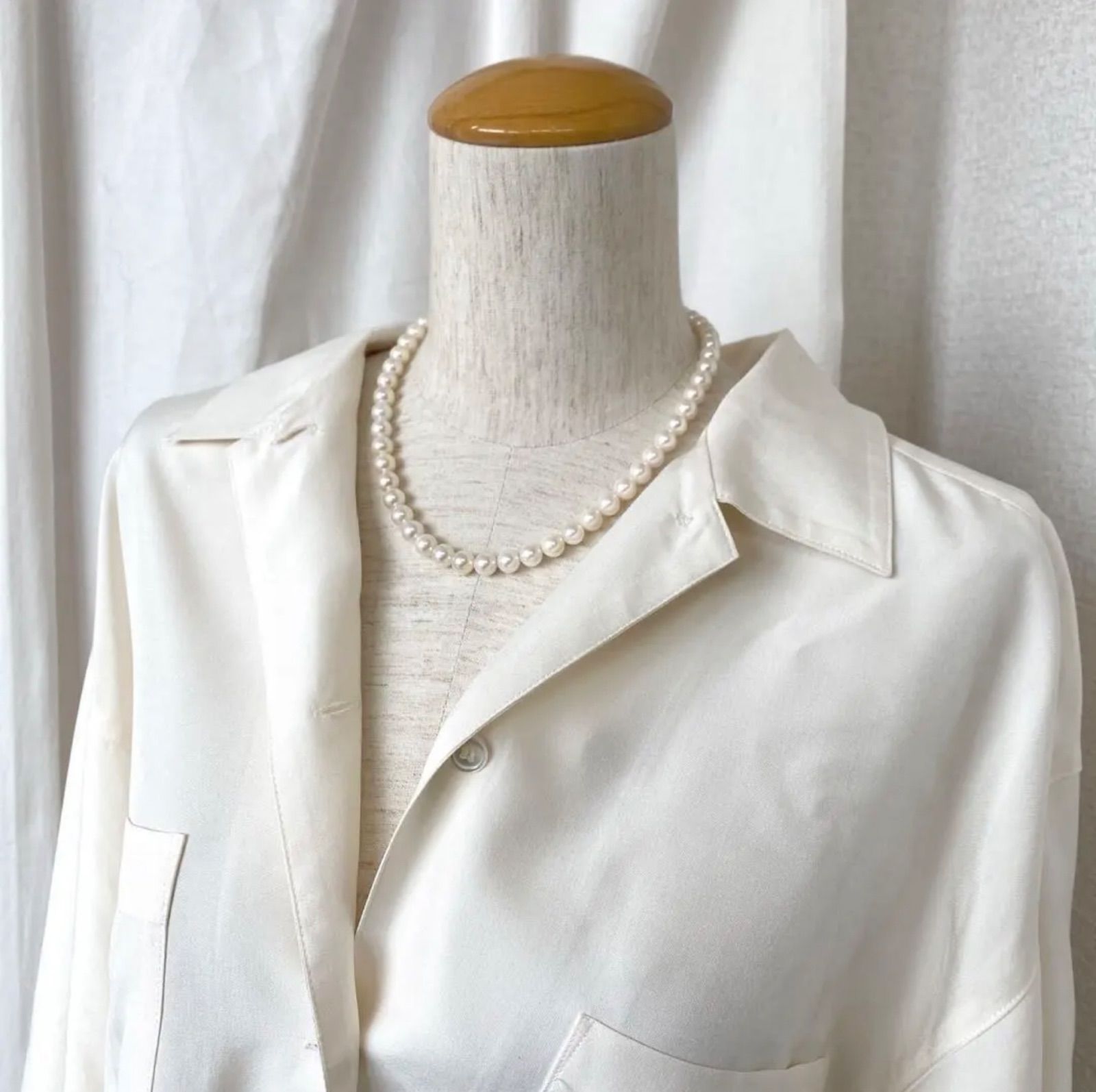 SV クラスプ アコヤ パール ネックレス 6.9-7.2 mm ④