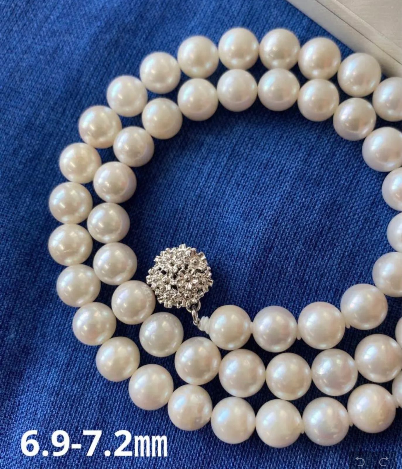 SV クラスプ アコヤ パール ネックレス 6 9 7 2 mm ④