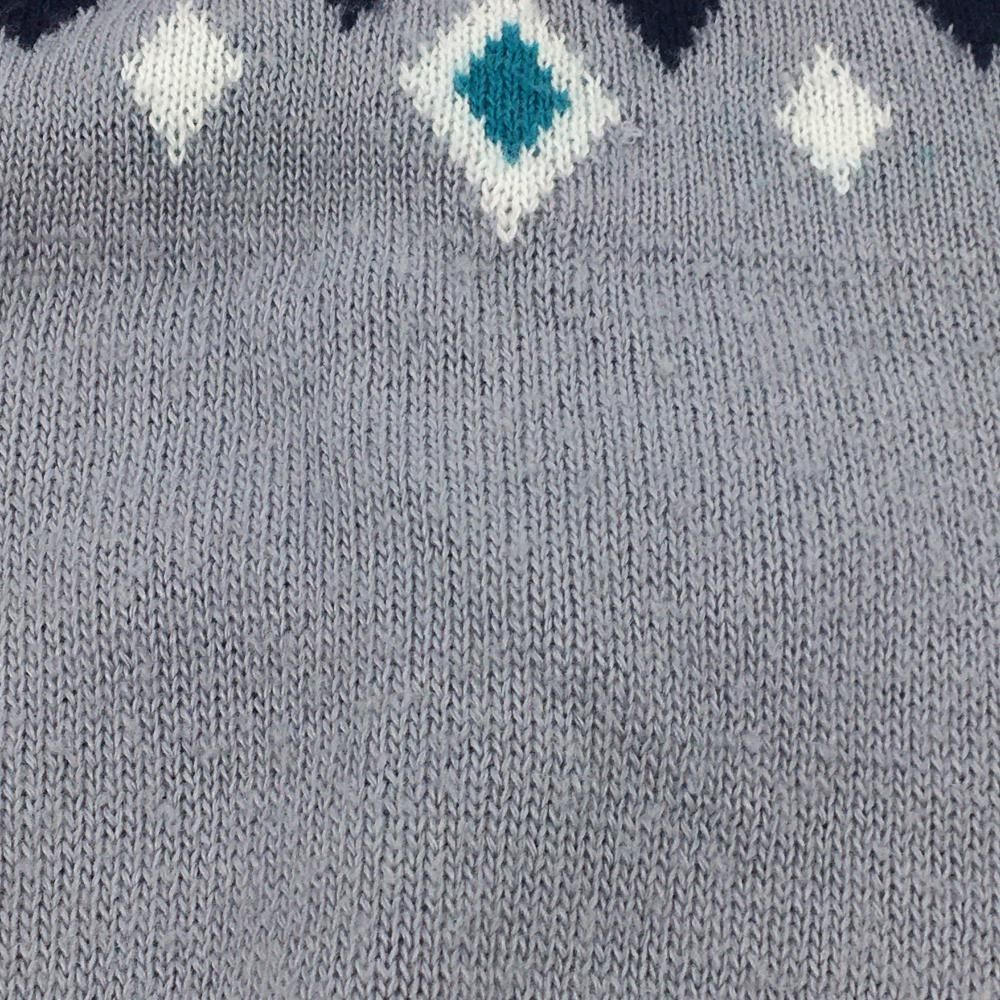 キャロウェイ ハイネックセーター グレー×ネイビー ノルディック柄