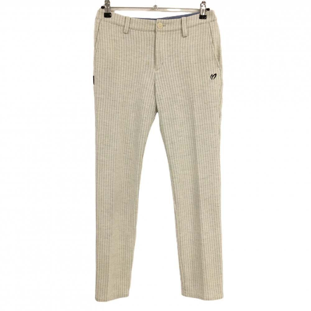 マスターバニー パンツ アイボリー×ライトグレー ストライプ ウール混