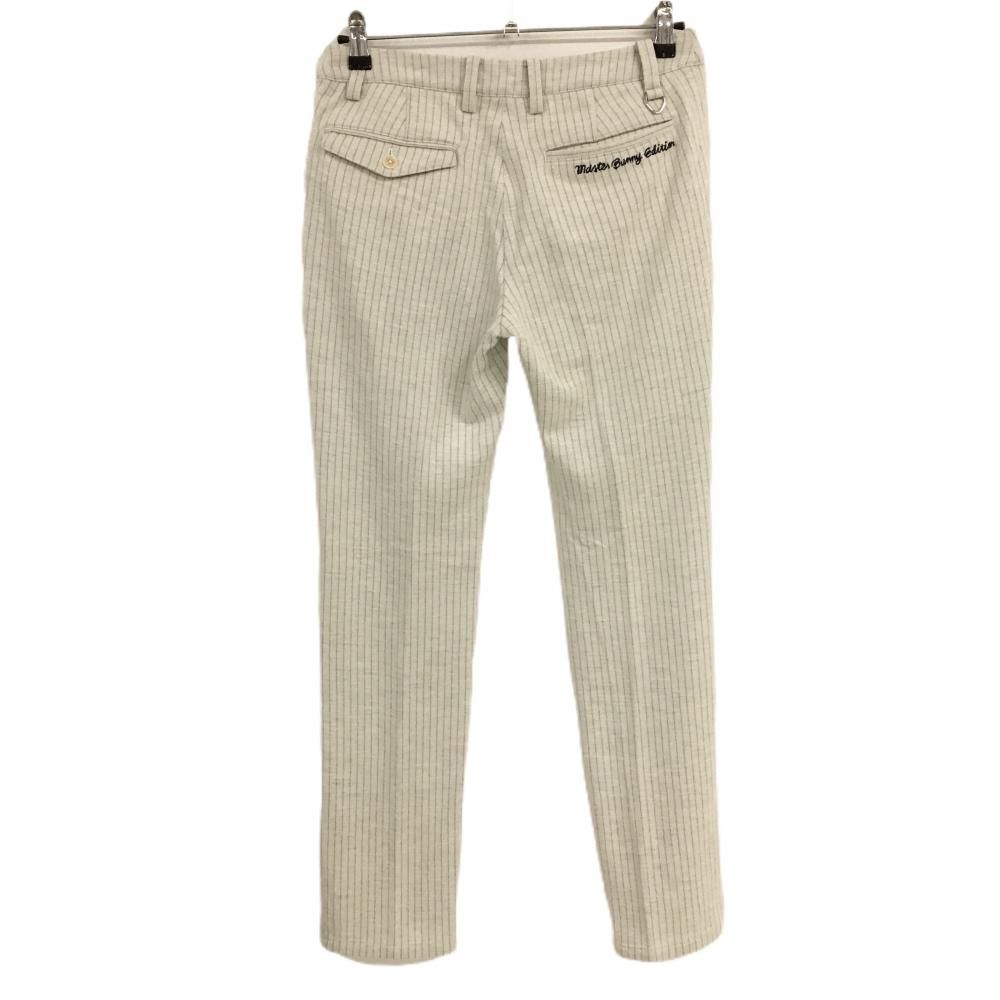 マスターバニー パンツ アイボリー×ライトグレー ストライプ ウール混