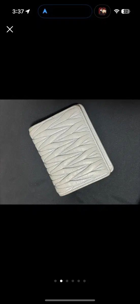 ミュウミュウ マテラッセ ナッパ 二つ折り財布 グレー