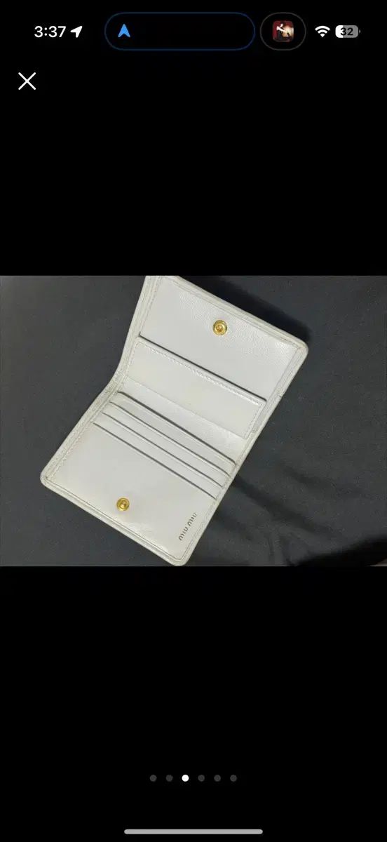  ミュウミュウ マテラッセ ナッパ 二つ折り財布 グレー 長財布 小物