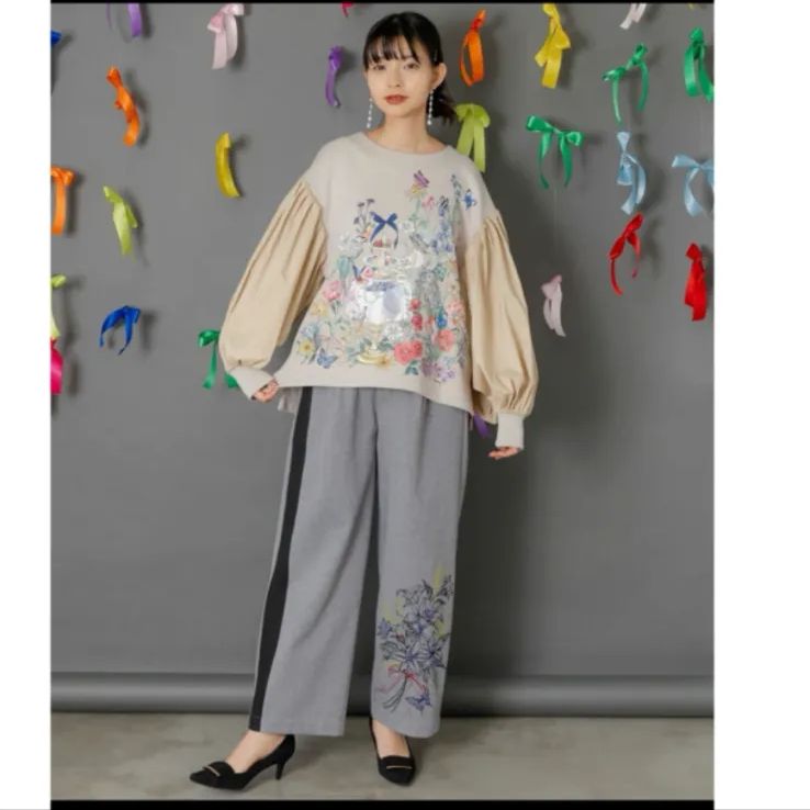 iS ScoLar アフタヌーンティーパーティー柄プルオーバー